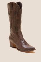 Wanted Texan Distressed Western Boot - Dark Brown