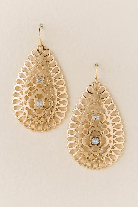 Francescas Lina Stone Teardrop Earring - Crystal