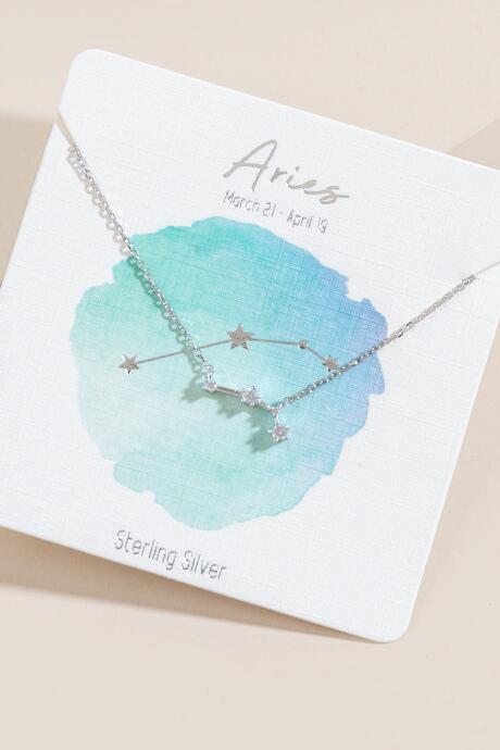 Francesca's Aries Sterling Silver Constellation Necklace - Silver
