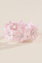 Francesca's Lily Floral Stretch Bracelet In Blush Pink - Blush
