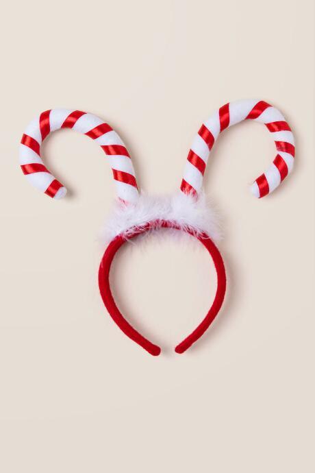 Francesca's Caramela Candy Cane Antlers - Red