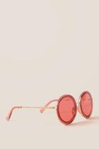 Francesca's Lulu Round Sunglasses In Blush - Blush
