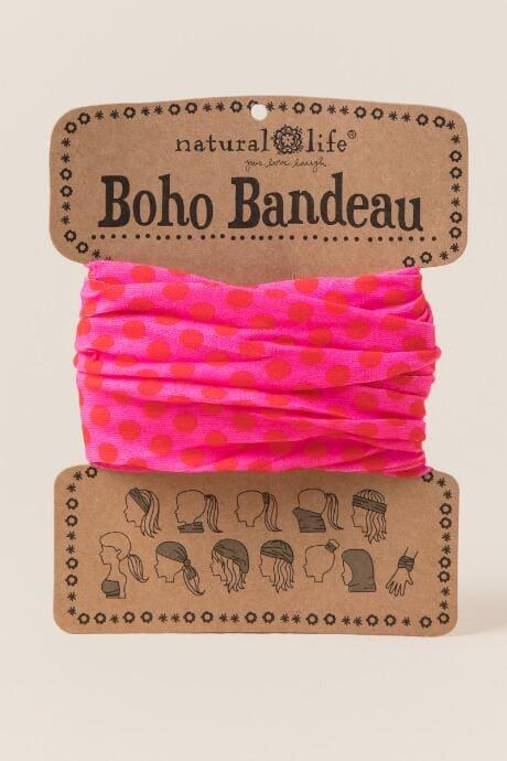 Francesca's Boho Bandeau By Natural Life In Pink Polka Dot - Neon Pink