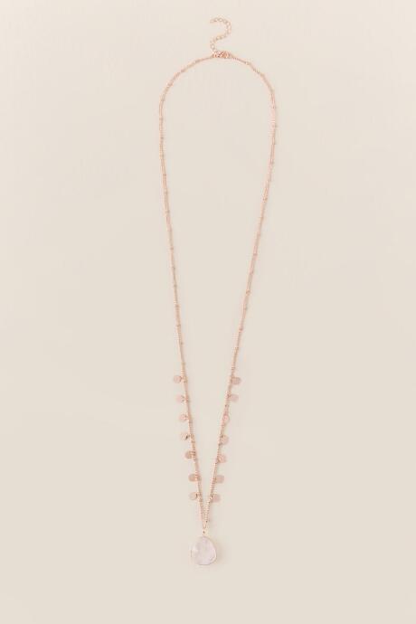 Francesca's Catrinette Rose Gold Quartz Pendant - Rose/gold