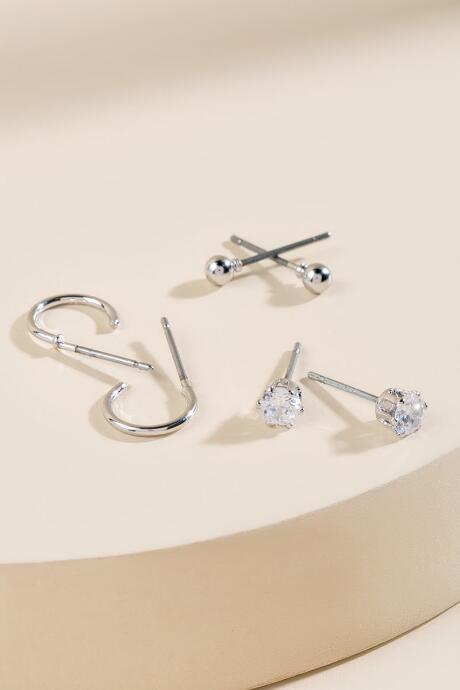 Francesca's Wendi Silver Stud Set - Silver