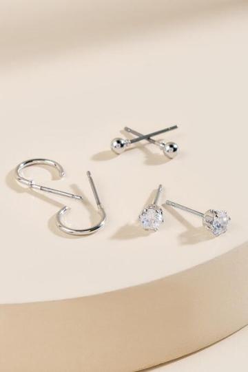 Francesca's Wendi Silver Stud Set - Silver
