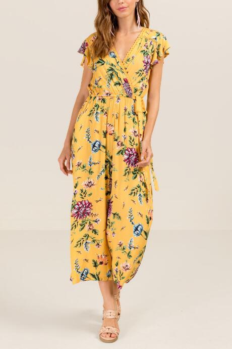 Francesca Inchess Gianna Short Sleeve Jumpsuit - Marigold