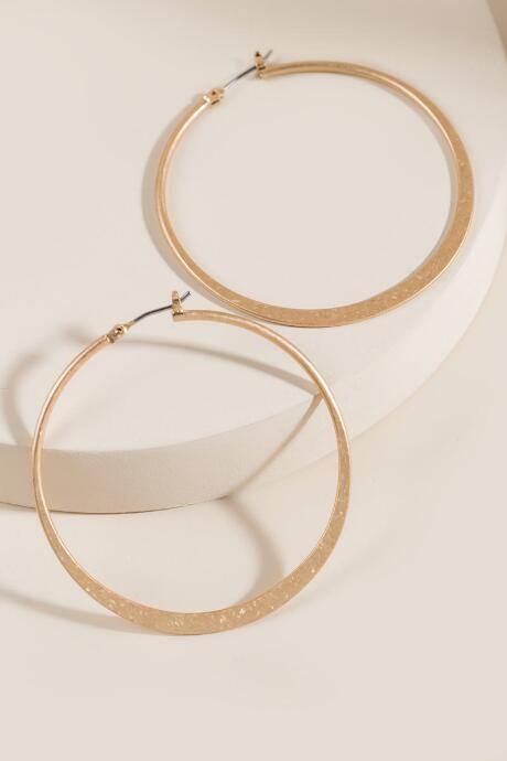 Francesca's Gabrielle Matte Metal Hoop Earrings - Gold