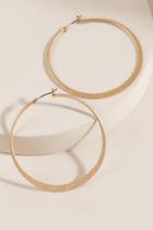Francesca's Gabrielle Matte Metal Hoop Earrings - Gold
