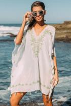 Francesca's Briana Embroidered Tassel Swim Cover-up - Ivory