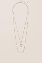 Francesca's Pearson Layering Necklace - Silver