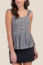 Francesca's Jane Ruffled Peplum Tank - Heather Gray