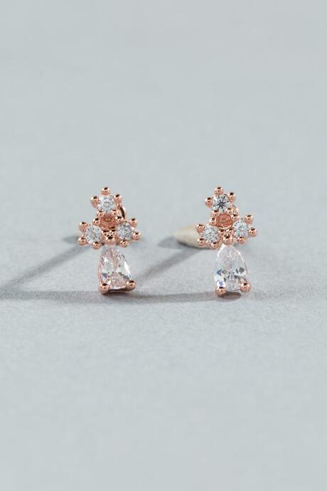 Francesca's Ryann Tiny Cz Cluster Stud - Rose/gold