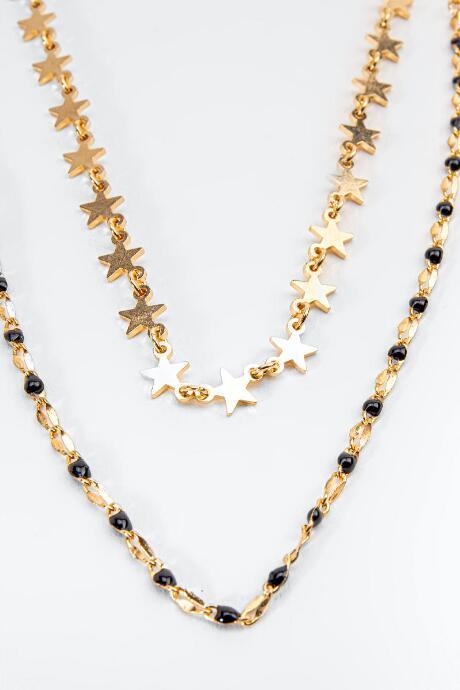 Francesca's Nia Beaded Star Choker - Black