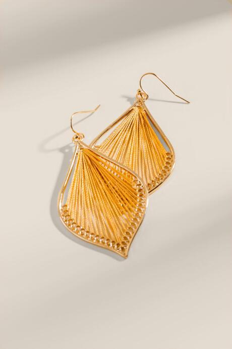 Francesca's Eliza Thread Earrings - Mustard