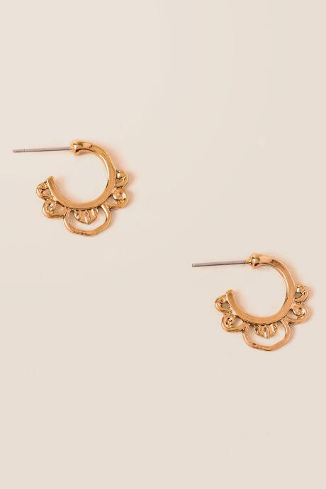 Francesca's Pamplona Tiny Filigree Hoop Earring - Gold
