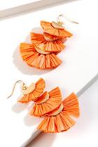 Francesca's Gina Layered Chandelier Earrings - Neon Coral