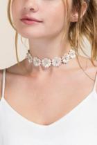 Francesca's Blossom Floral Choker - Crisp Champagne