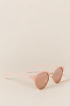 Francesca's Lark Round Sunglasses - Blush