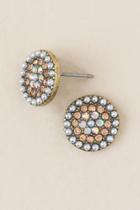 Francesca's Lois Pearl Circle Studs - Iridescent