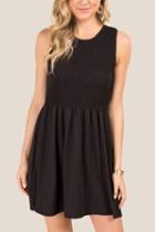Francesca Inchess Alexi Sleeveless Babydoll Knit Dress - Black