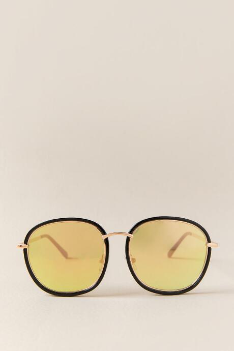 Francescas Kyra Round Sunglasses In Black - Black