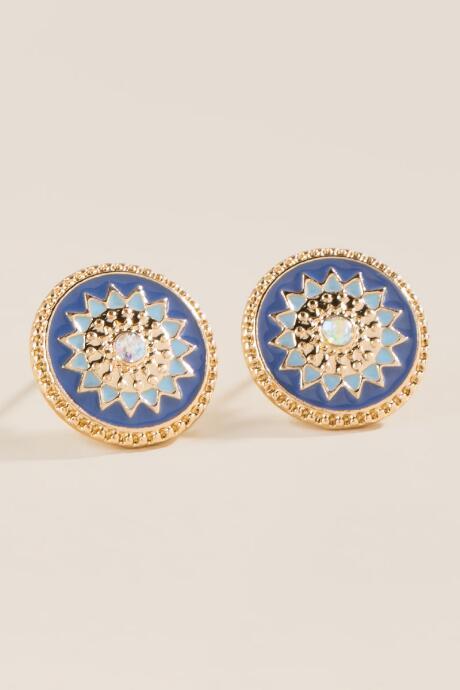 Francesca's Valencia Starbust Blue Studs - Light Blue