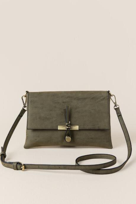 Francesca's Nadia Crossboy Clutch - Dark Olive