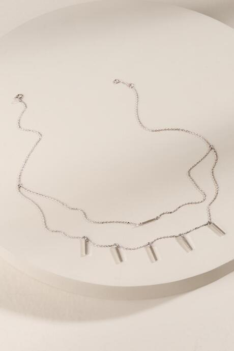 Francesca's Malia Layered Necklace In Silver - Silver
