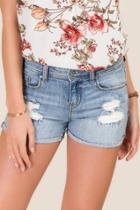 Harper Mid Rise Lite Destructed Hem Jean Shorts - Lite