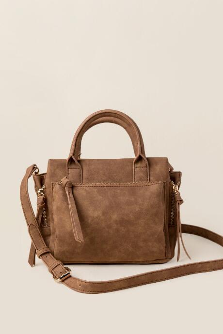 Francesca's Amber Mini Distressed Satchel - Cognac