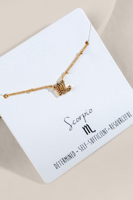 Francesca's Scorpio Cubic Zirconia Pendant Necklace - Gold