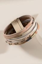 Francesca's Kailyn Leather Wrap Bracelet - Brown