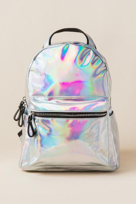 Francescas's Mia Holographic Backpack - Silver