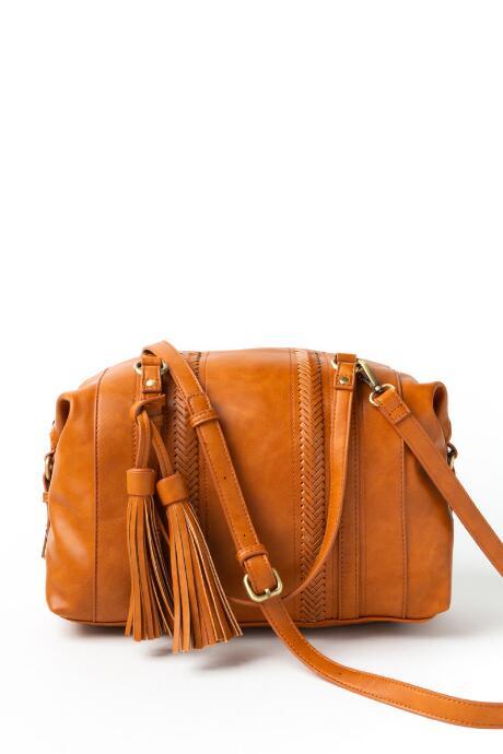 Francesca's Quinn Tassel Satchel - Camel
