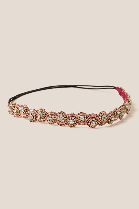 Francesca's Laila Embellished Headwrap - Burgundy