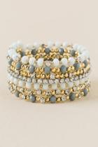 Francesca's Jules Beaded Coil Bracelet In Gray - Gray