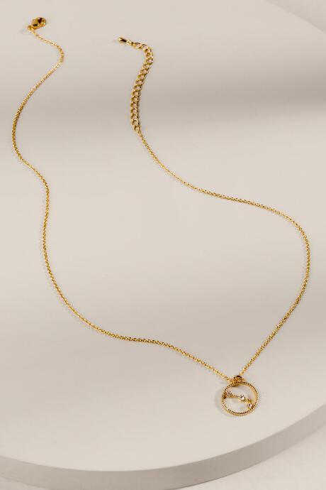 Francesca's Aries Constellation Circle Pendant Necklace - Gold