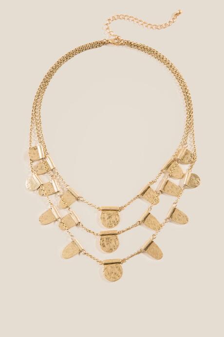 Francesca's Farrah Worn Layered Necklace - Gold