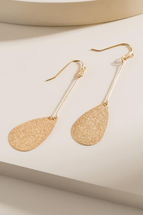 Francesca's Eden Sandblast Drop Earrings - Gold