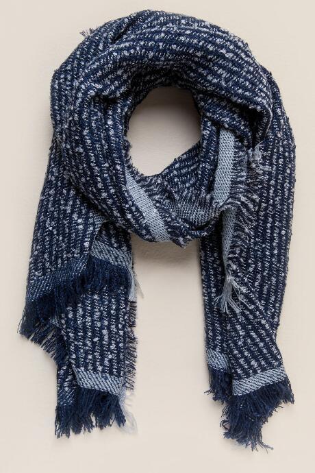 Francesca's Elena Pocket Oblong Scarf - Navy