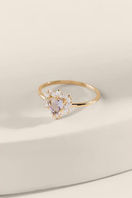 Francesca's Ciara Focal Stone Ring - Purple