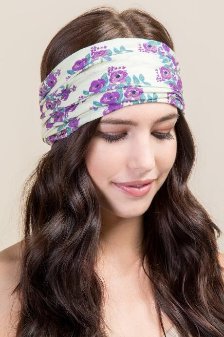 Francesca's Boho Bandeau In Soft Floral - Ivory