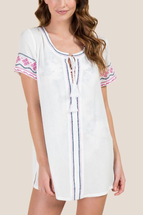 Francesca Inchess Antonella Medallion Embroidered Swim Cover-up - White