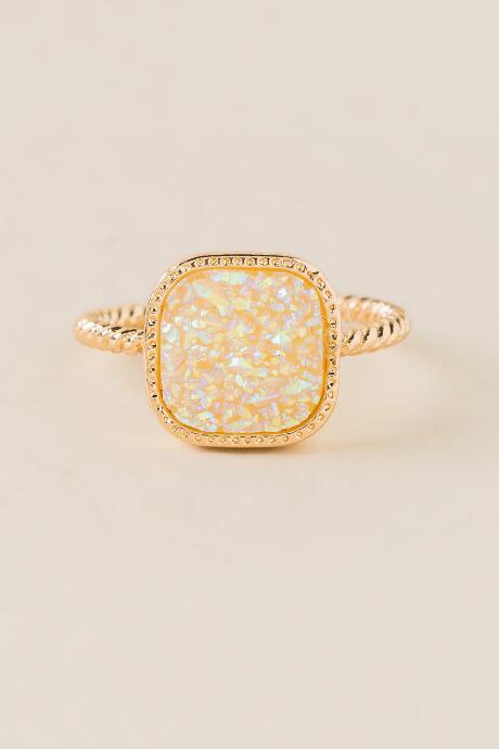 Francesca Inchess Abilene Druzy Ring - White