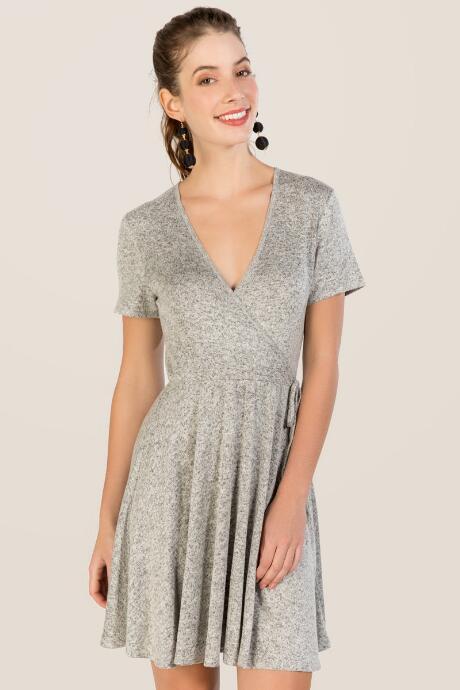 Alya Mallie Surplus Hacci Knit Dress - Gray