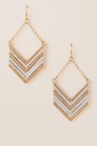 Francesca's Lia Pointed Drop Earrings - Mixed Plating