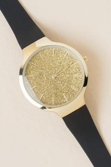 Francesca's Zele Glitter Dial Watch - Gold