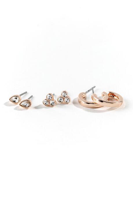 Francesca's Bri Rose Gold Studs Set - Rose/gold