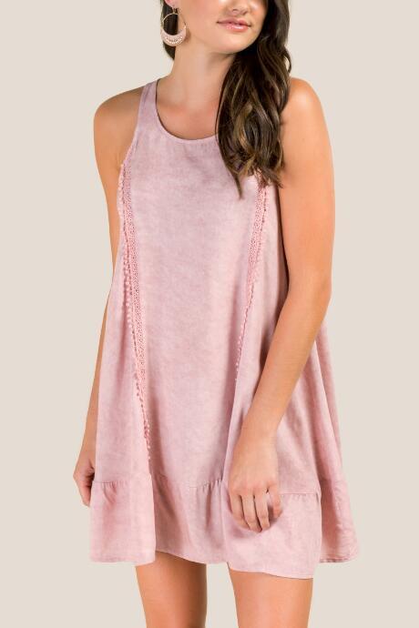 Francesca Inchess Kenna Ruffle Bottom Dress - Blush